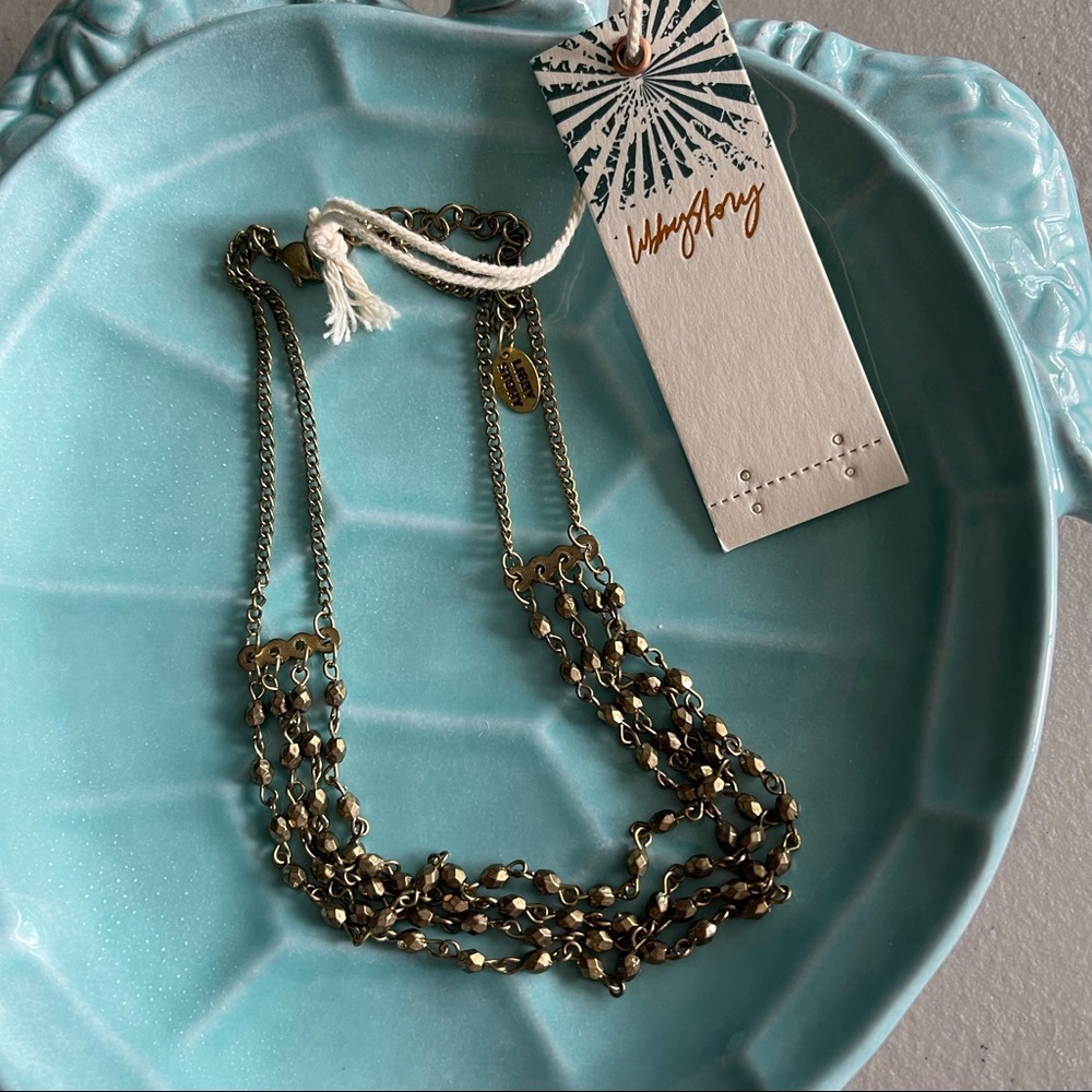 Libby Story Multi Strand Layered Short Necklace NWT